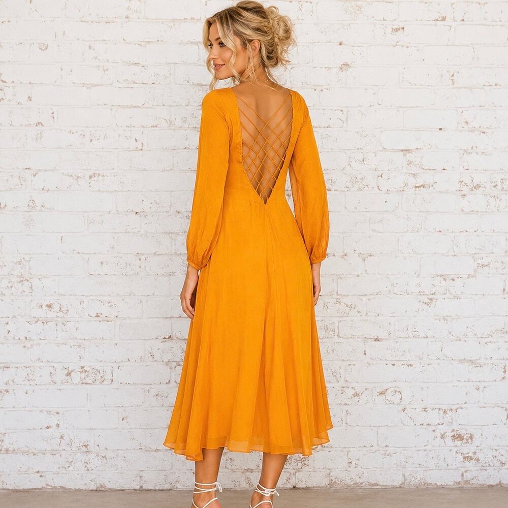 Free People Later Days Midi Dress Women’s Size 12 Wedding Resort Homecoming